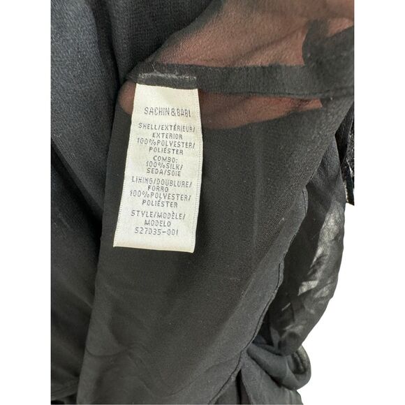 NWT SACHIN & BABI Net a Porter ONASSIS Black LACE LAYERED Dress Size 4 - Picture 14 of 16